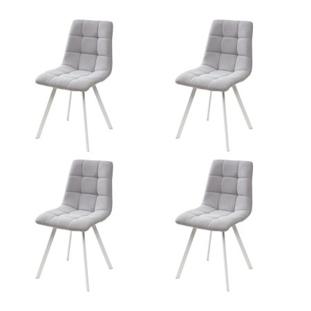 Стул CHILLI SQUARE UF860-02B серо-голубой ткань, белый каркас