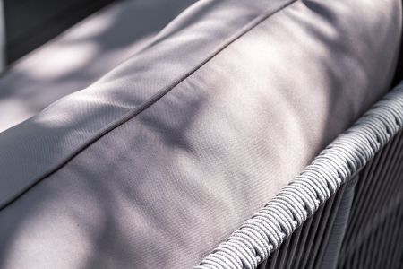 Лаунж-зона "Канны" модульная угловая из роупа (веревки), цвет светло-серый