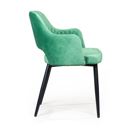 Стул с подлокотниками William бархат нефритово-зеленый