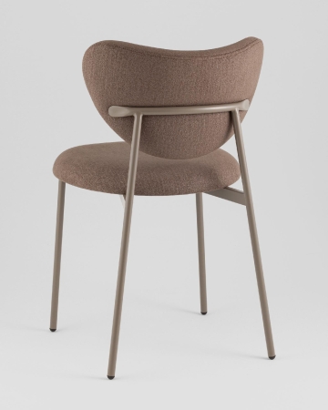 Стул Rina велюр коричневый, каркас бежево-серый