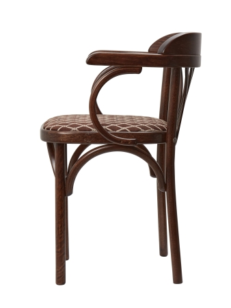 Деревянный стул Венский темный тон с мягким сиденьем из ткани