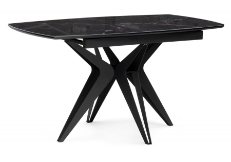 Стол стеклянный Риполь 140(180)х80 черный мрамор, черный