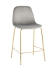 Стул полубарный Валенсия SN ткань серый золотые ножки