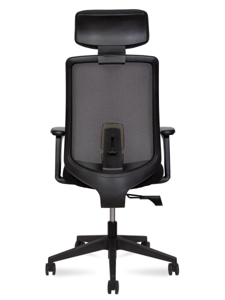 Кресло офисное Miller черный, ткань и пластик, мягкое сиденье, с подлокотниками