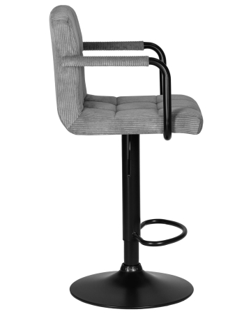 Стул барный KRUGER ARM BLACK серый вельвет