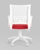 Кресло офисное ST-BASIC-W TopChairs спинка белая сетка сиденье красная ткань крестовина белый пластик