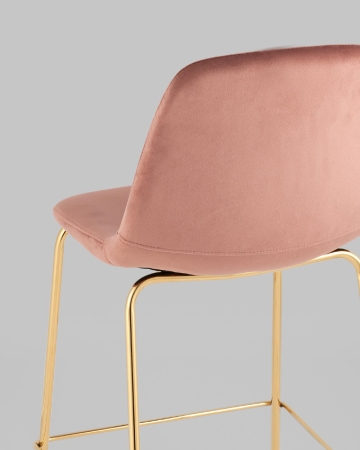 Стул полубарный Валенсия SN ткань розовый золотые ножки
