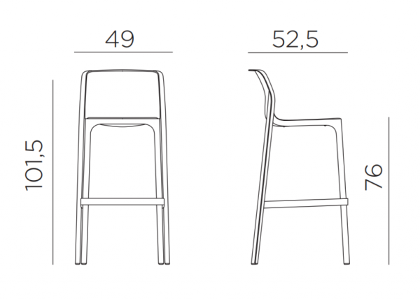 Стул пластиковый барный Net Stool бежевый