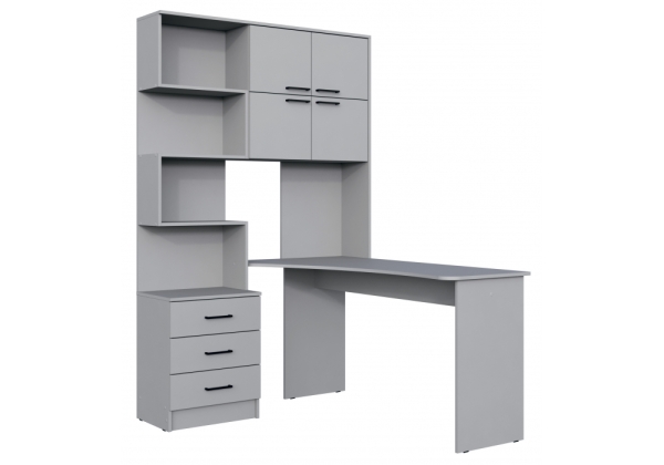 Компьютерный стол Эльброни правый шиншилла серая