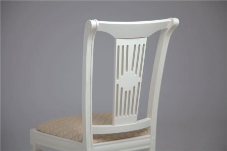 Деревянный стул Милорд слоновая кость с бежевым сиденьем