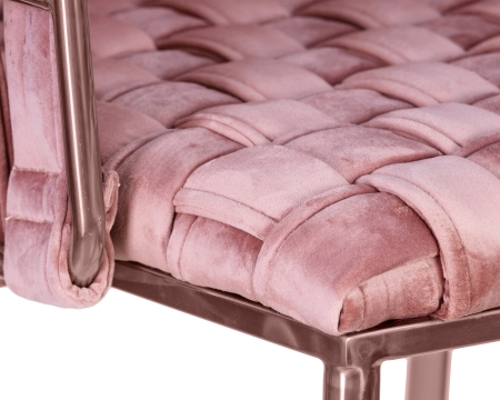 Стул барный EMMA ROSE золотой, розовый велюр VF-10