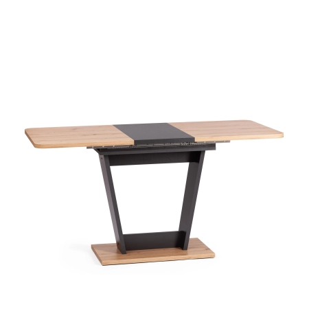 Стол обеденный FOX раздвижной, дерево, темное дерево, черный