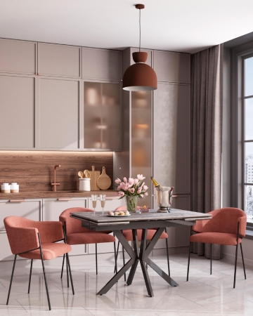 Стол раскладной Marmer 120-180*80*76 керамика антрацит