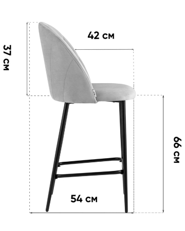 Стул полубарный Логан SN велюр черный