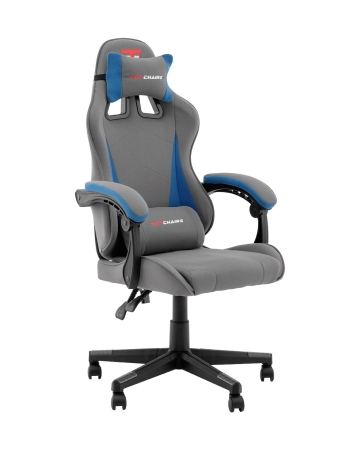 Кресло спортивное TopChairs Phantom серо-голубой