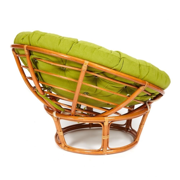 Кресло "PAPASAN" 23/01 W, с подушкой, коньяк, флок олива 23