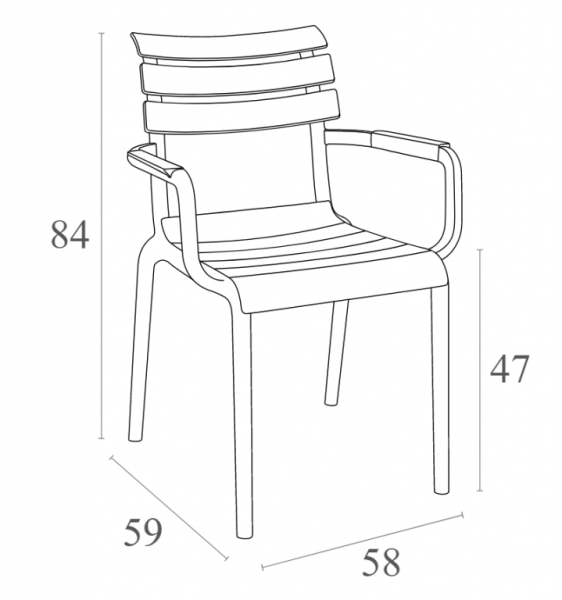 Кресло пластиковое Siesta Contract Paris бежевый
