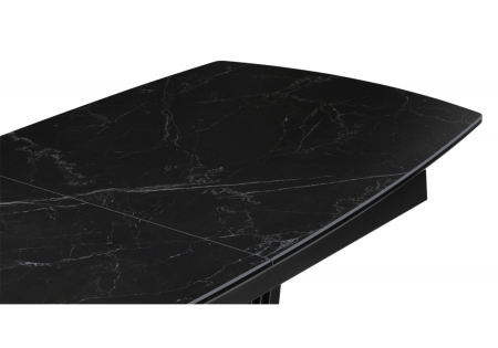 Керамический стол Вейл 140(180)х80 черный мрамор, черный