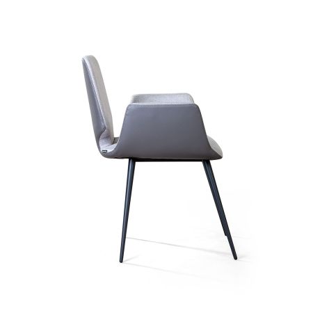 Стул с подлокотниками Adam рогожка комби серый