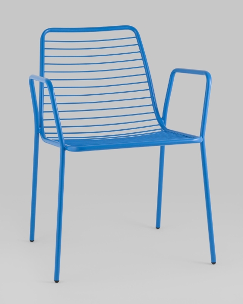 Стул с подлокотниками Дели металл голубой Стул с подлокотниками Дели металл голубой