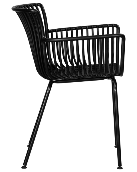 Стул ROSS черный, пластик и металл, твердое сиденье, с подлокотниками