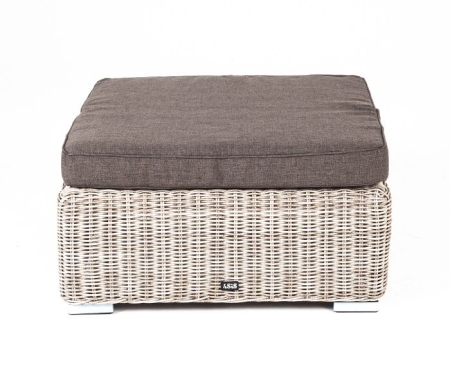 Плетеная оттоманка "Лунго" с подушкой, бежевый