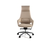 Кресло офисное Шопен бежевая кожа алюминий крестовина