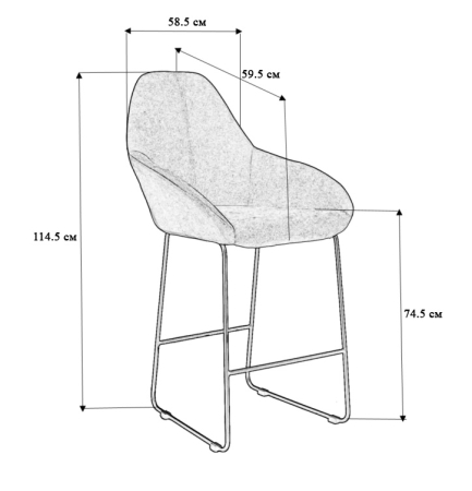 Кресло бар Kent Желт/Линк золото