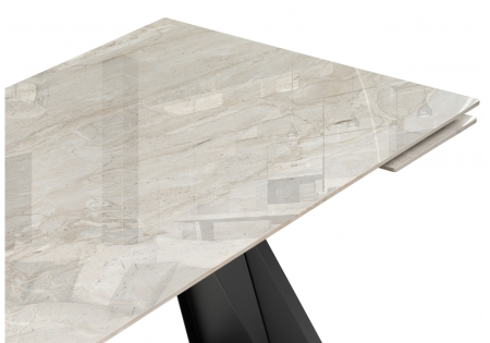 Керамический стол Хорсборо 140(200)х80х79 серый, черный