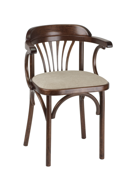 Стул Венский темный тон, букле бежевый MOSS 130, дуги назад