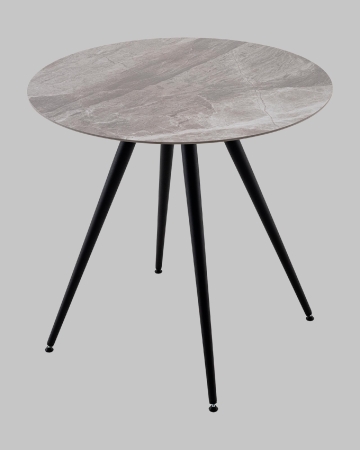 Стол Ники с круглой столешницей из керамики Italian light grey 800
