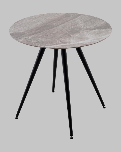 Стол Ники с круглой столешницей из керамики Italian light grey 800 Стол Ники с круглой столешницей из керамики Italian light grey 800