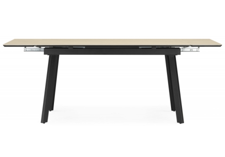 Керамический стол Норман 120(180)х80 okara light yellow, черный