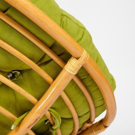Кресло-качалка "PAPASAN" w 23 и 01 B с подушкой, мед, флок олива, 23 фото в интернет-магазине Stoolmarket