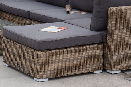 Плетеная оттоманка "Лунго" с подушкой, соломенный