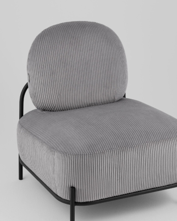 Кресло Стоун велюр рельефный светло-серый