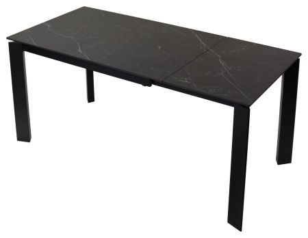 Стол CORNER 120 MATT BLACK MARBLE SINTERED STONE, BLACK