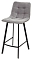 Полубарный стул CHILLI-Q SQUARE светло-серый #26, велюр / черный каркас (H=66cm)