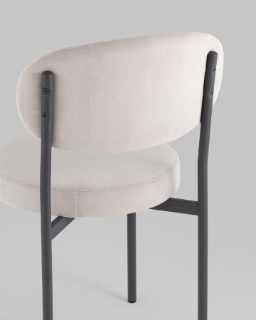 Стул Бриф SN велюр светло-серый каркас антрацитовый муар