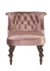 Деревянное кресло Бархат розовое с темными ножками