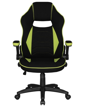 Кресло игровое RICK черно-зеленая ткань