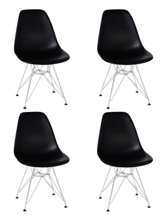 Набор 4 шт Стул обеденный DSR, ножки хром черный (B-03)