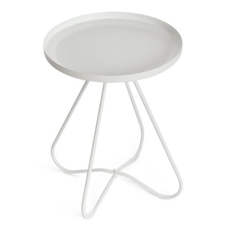 Столик журнальный GLAND металл, 40*40*45 см, белый фото в интернет-магазине Stoolmarket