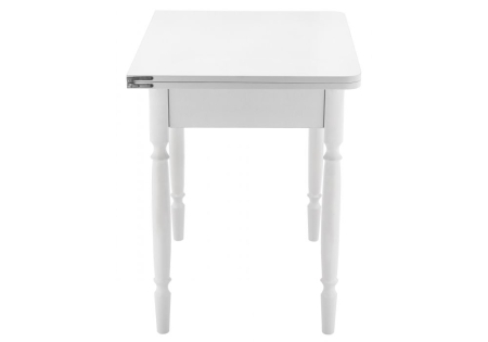Стол деревянный Брентон с ящиком белый глянец
