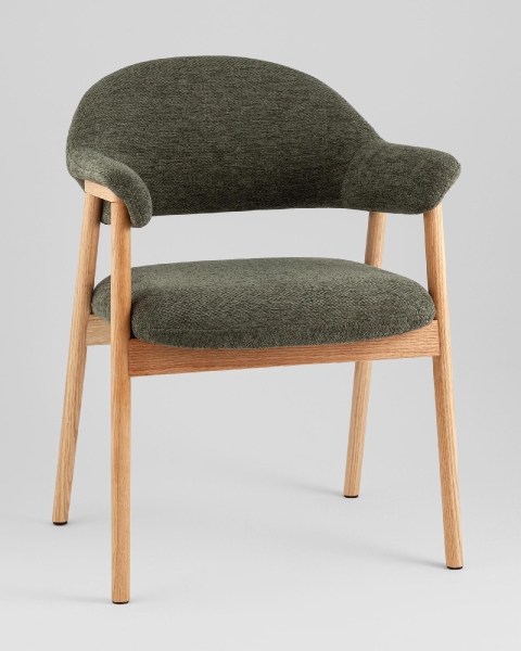 Стул обеденный Tavu с деревянными ножками зеленый