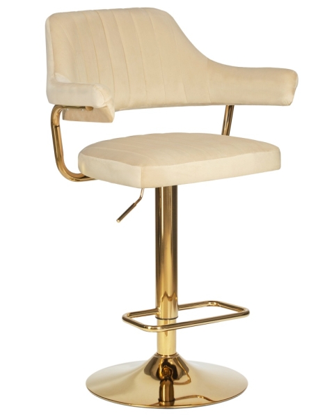 Стул барный CHARLY золотой, бежевый велюр MJ9-10 Стул барный CHARLY золотой, бежевый велюр MJ9-10