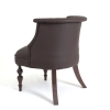Деревянное кресло Бархат шоколадного цвета экокожа с темными ножками
