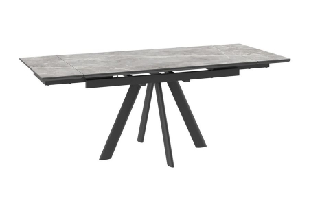 Стол с керамическим покрытием Джейтон-140 темно-серый, черный 140(30+30)х85