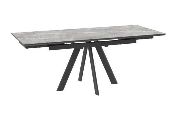 Стол с керамическим покрытием Джейтон-140 темно-серый, черный 140(30+30)х85