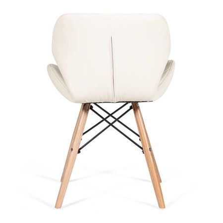 Стул STUTTGART (mod. 74) дерево, береза, металл, экокожа, 42х52х72х45 см, слоновая кость, бук